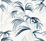 Inky Palms Blue Peel and Stick Wallpaper by Candice Olson - PSW1610RL