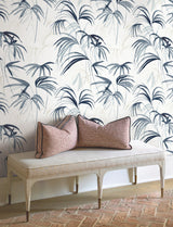Inky Palms Blue by Candice Olson Simply Candice Tropical Botanical Peel and Stick Non Woven Wallpaper 27in x 20ft - PSW1610RL