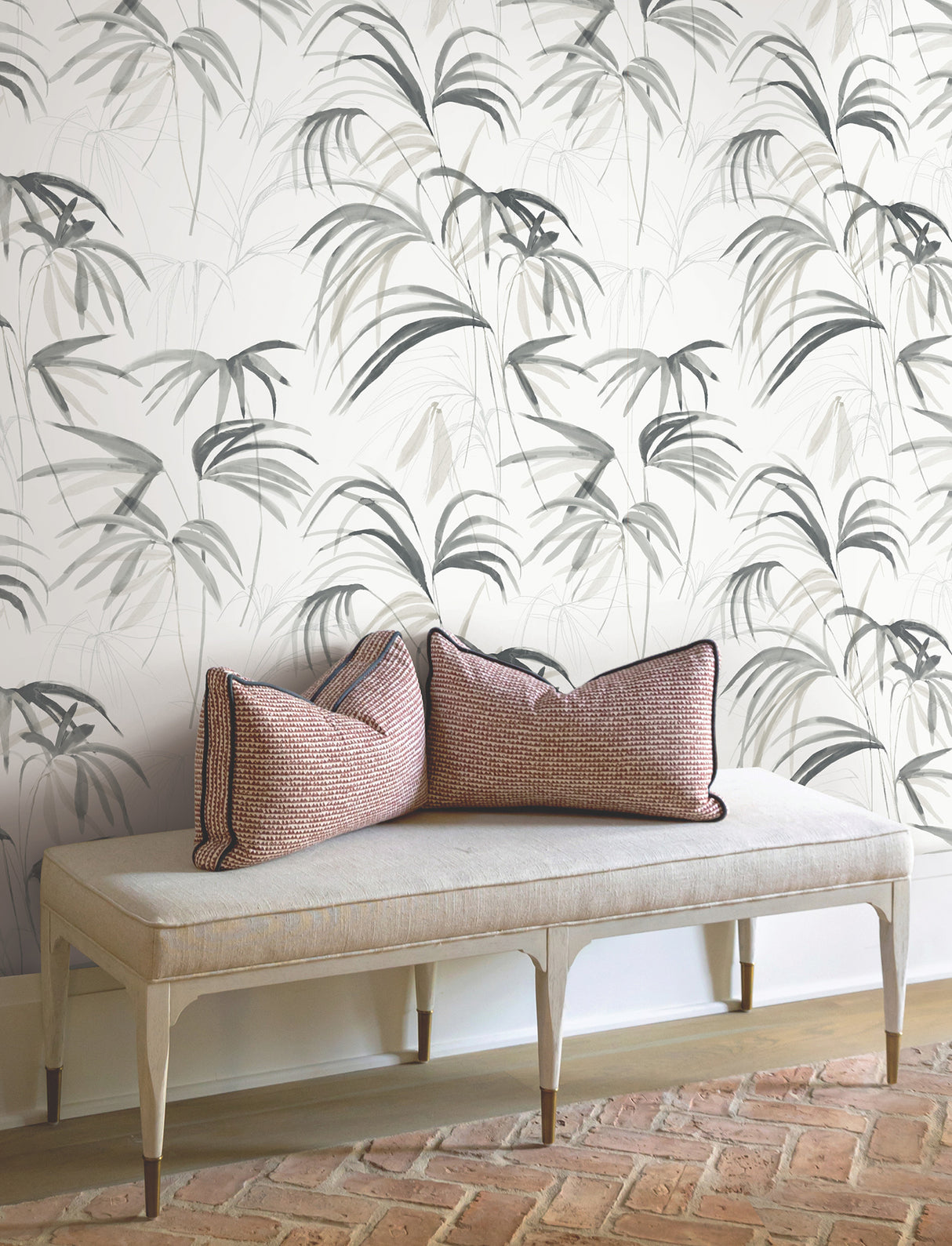 Inky Palms Black by Candice Olson Tropical Botanical Peel & Stick Non Woven Wallpaper, 27-in by 20-ft, Covers 45 Sq Ft - PSW1611RL