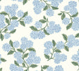 Rifle Paper Co. Hydrangea Blue & White peel and stick wallpaper, 27 in x 20 ft roll
