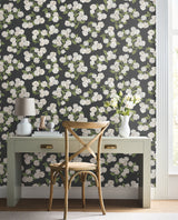 Hydrangea Black & White by Rifle Paper Co. Peel & Stick Wallpaper – York Wallcoverings PSW1618RL