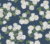 Rifle Paper Co. Hydrangea Navy & White Peel & Stick Wallpaper, PSW1619RL