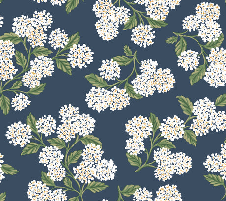 Rifle Paper Co. Hydrangea Navy & White Peel & Stick Wallpaper, PSW1619RL