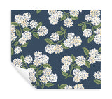 Hydrangea Navy & White by Rifle Paper Co. Peel & Stick Wallpaper- York Wallcoverings PSW1619RL