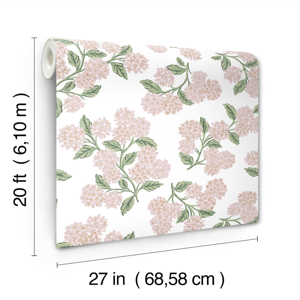 Hydrangea Pink & White by Rifle Paper Co. Peel & Stick Wallpaper – York Wallcoverings PSW1620RL