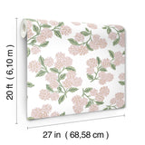 Hydrangea Pink & White by Rifle Paper Co. Peel & Stick Wallpaper – York Wallcoverings PSW1620RL