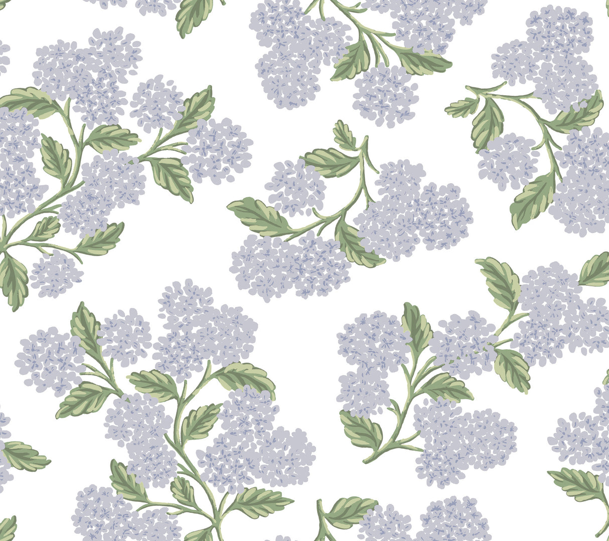 Rifle Paper Co. Hydrangea Lilac & White Peel & Stick Wallpaper PSW1621RL pattern detail
