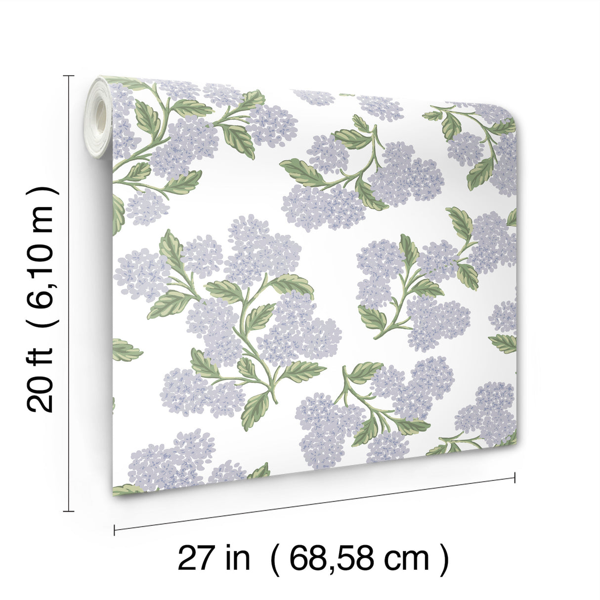 Hydrangea Lilac & White by Rifle Paper Co. Peel & Stick Wallpaper – York Wallcoverings PSW1621RL