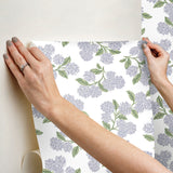 Hydrangea Lilac & White by Rifle Paper Co. Peel & Stick Wallpaper – York Wallcoverings PSW1621RL