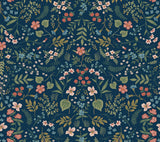 Wildwood Navy Peel & Stick Wallpaper by Rifle Paper Co., 27 in x 20 ft roll (PSW1622RL)