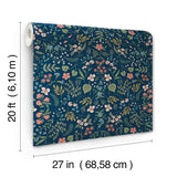 Wildwood Navy by Rifle Paper Co. Peel & Stick Wallpaper – York Wallcoverings PSW1622RL