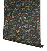 Wildwood Black by Rifle Paper Co. Peel & Stick Floral Wallpaper- York Wallcoverings PSW1623RL