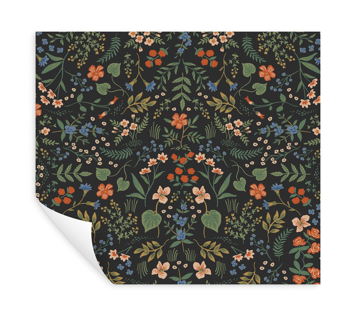 Wildwood Black by Rifle Paper Co. Peel & Stick Floral Wallpaper- York Wallcoverings PSW1623RL