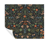 Wildwood Black by Rifle Paper Co. Peel & Stick Floral Wallpaper- York Wallcoverings PSW1623RL