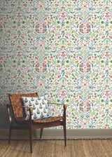 Wildwood Rose Peel and Stick Wallpaper in Rose Multicolor by Rifle Paper Co. Botanical Floral Non Woven Fully Removable Wallcovering - PSW1624RL