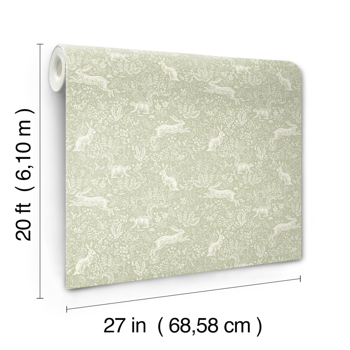 Fable Mint by Rifle Paper Co. Peel & Stick Wallpaper- York Wallcoverings PSW1628RL