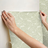 Fable Mint by Rifle Paper Co. Peel & Stick Wallpaper- York Wallcoverings PSW1628RL