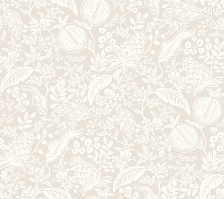 Rifle Paper Co. Pomegranate Beige & White Peel & Stick Non Woven Wallpaper - PSW1629RL
