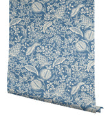 Pomegranate Blue & Ivory by Rifle Paper Co. 27 in x 20 ft Peel & Stick Wallpaper – York Wallcoverings PSW1631RL