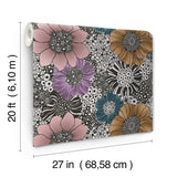 Anemones Black by York Wallcoverings Peel & Stick Wallpaper – York Wallcoverings PSW1638RL