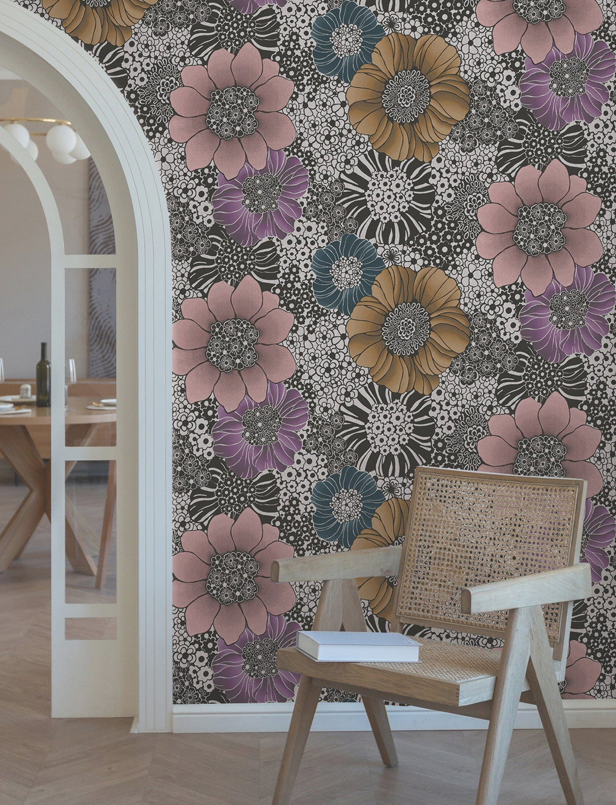 Anemones Black by York Wallcoverings Peel & Stick Wallpaper – York Wallcoverings PSW1638RL