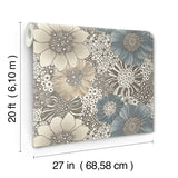 Anemones Brown Peel & Stick Wallpaper by York Wallcoverings Missoni Collection Bohemian Floral Non Woven - PSW1639RL