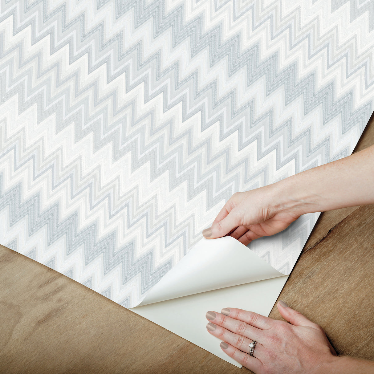 Zig Zag White by York Wallcoverings Peel & Stick Wallpaper – York Wallcoverings PSW1640RL