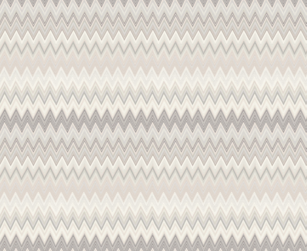 Zig Zag Beige Peel and Stick Wallpaper by York Wallcoverings - Missoni Chevron Pattern PSW1643RL