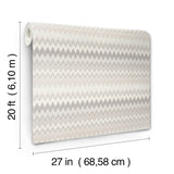 Zig Zag Beige by York Wallcoverings Missoni Peel and Stick Chevron Non Woven Wallpaper Roll 27 in x 20 ft Covers 45 Sq Ft - PSW1643RL