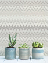 Zig Zag Beige by York Wallcoverings Missoni Peel and Stick Chevron Non Woven Wallpaper Roll 27 in x 20 ft Covers 45 Sq Ft - PSW1643RL