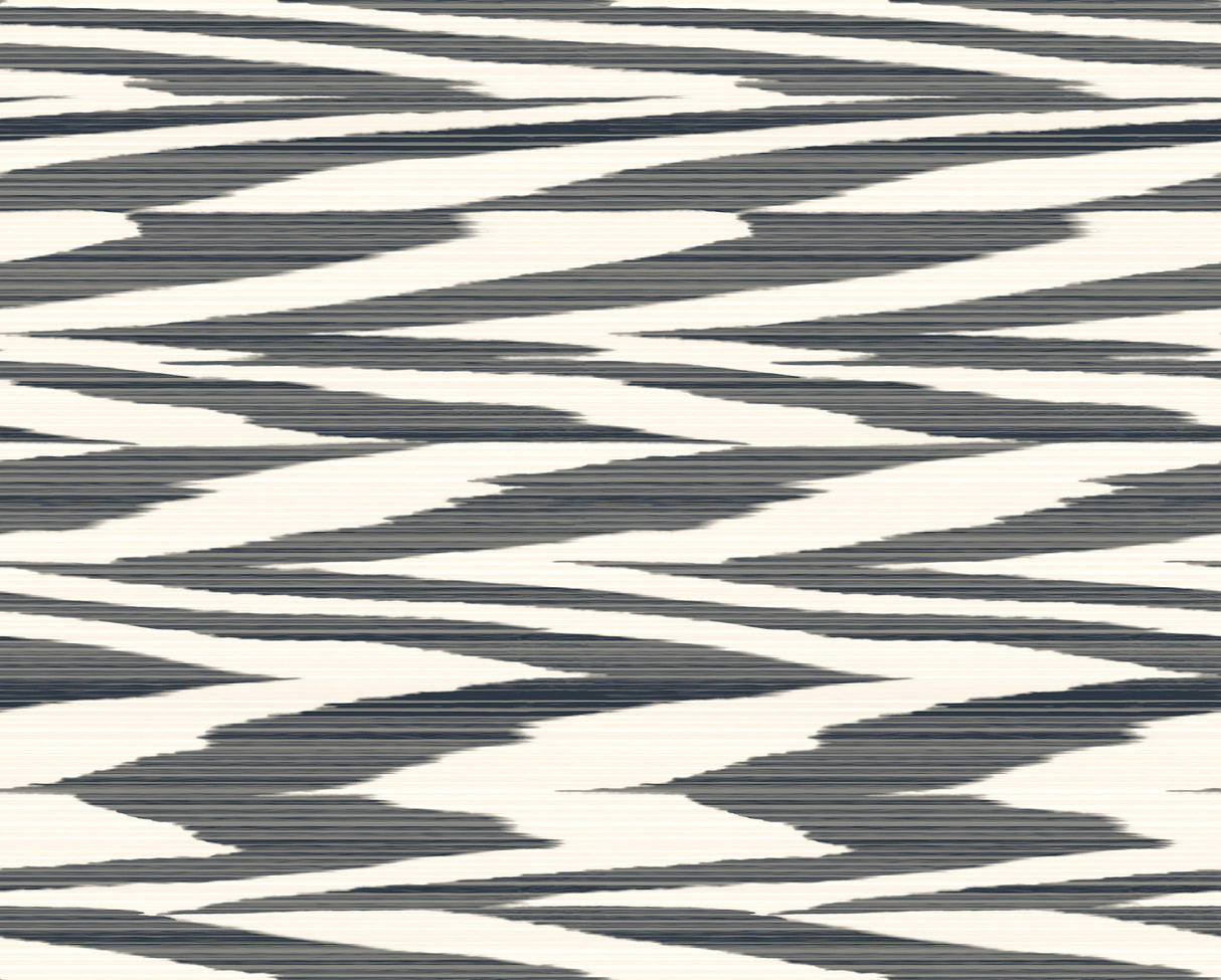 Flamed Zig Zag Black Peel and Stick Wallpaper by York Wallcoverings Missoni Collection - PSW1645RL