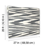 Flamed Zig Zag Black by York Wallcoverings Missoni Collection Modern Peel and Stick Non Woven Flame Stitch Horizontal Stripe Wallpaper - PSW1645RL