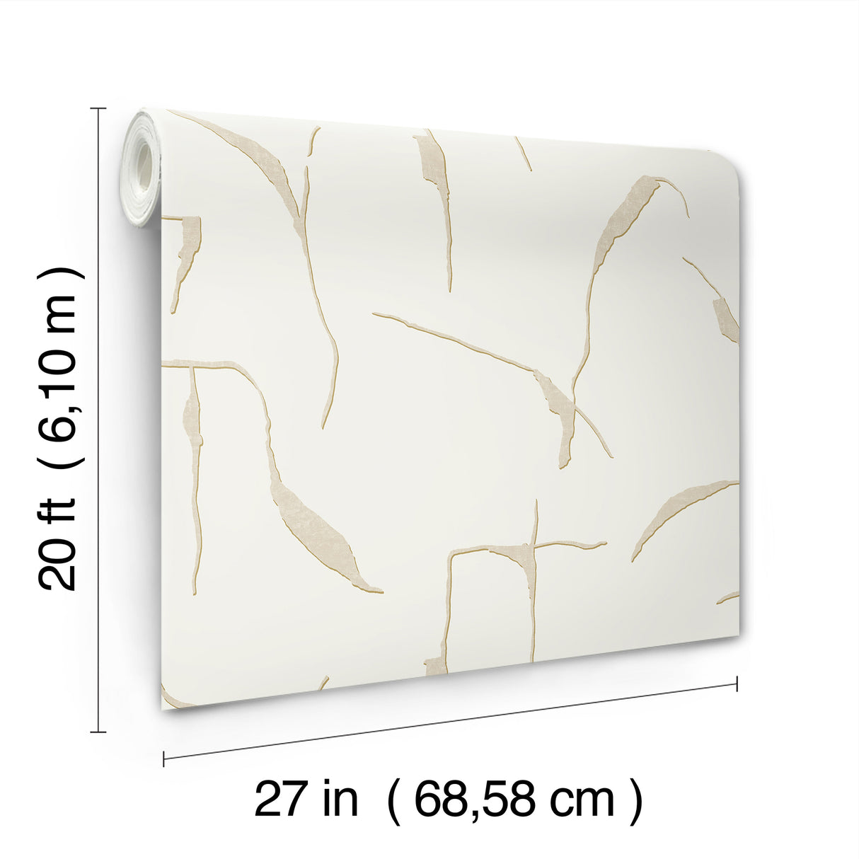 Ivory Coast Caramel and Gold by York Wallcoverings Nikki Chu Modern Geometric Metallic Premium Peel and Stick Non Woven Wallpaper - PSW1651RL