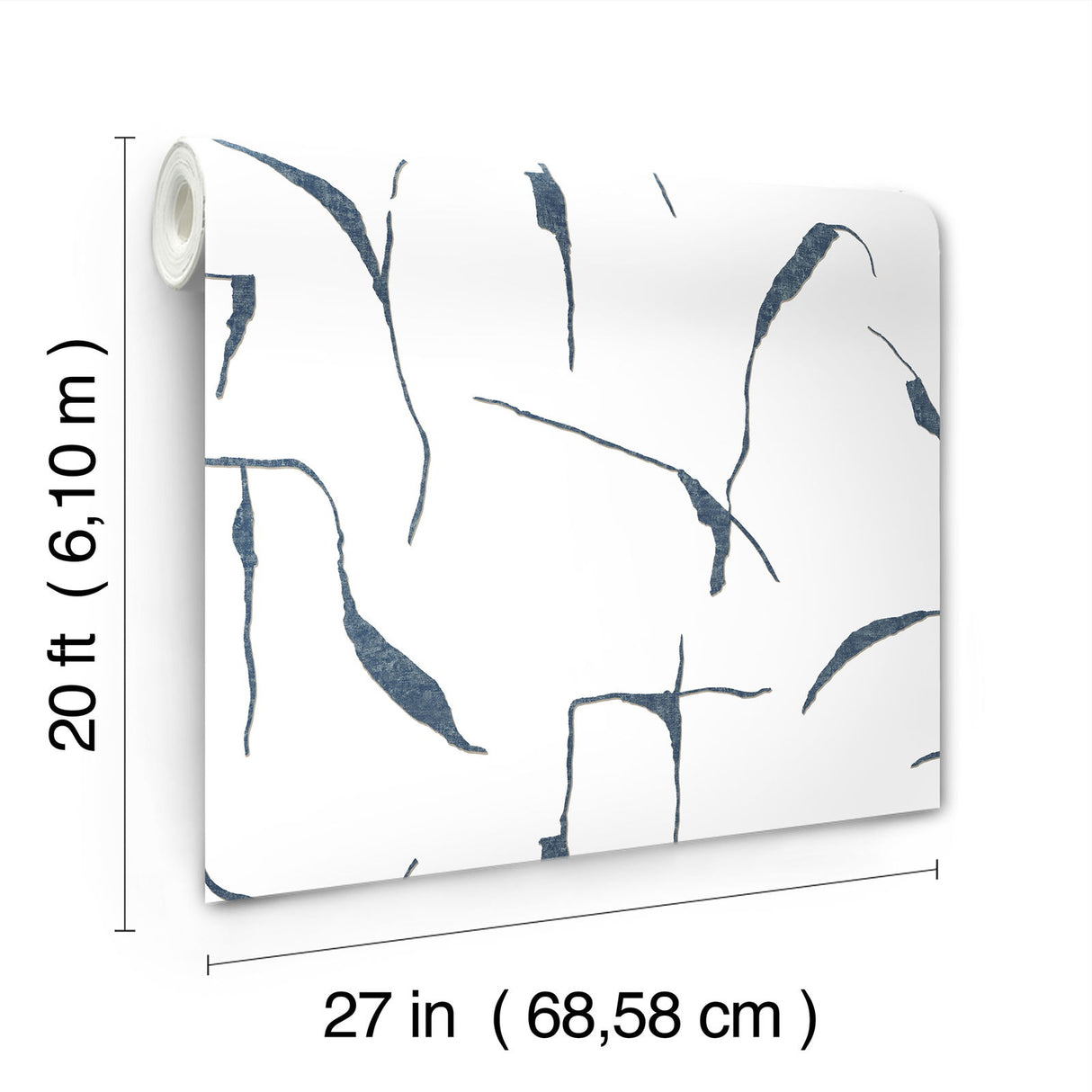 Ivory Coast Navy & Glint by Nikki Chu Premium Peel & Stick Wallpaper- York Wallcoverings PSW1653RL