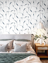 Ivory Coast Navy & Glint by Nikki Chu Premium Peel & Stick Wallpaper- York Wallcoverings PSW1653RL