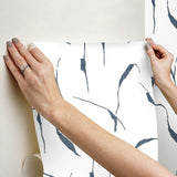 Ivory Coast Navy & Glint by Nikki Chu Premium Peel & Stick Wallpaper- York Wallcoverings PSW1653RL