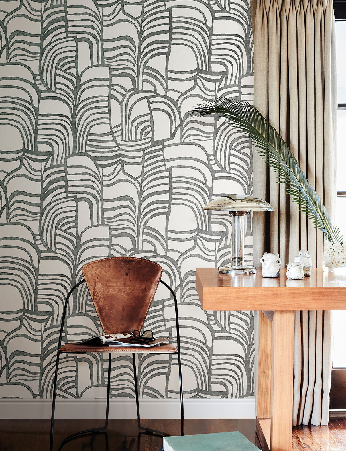 Featherwork Black & White by Nikki Chu Premium Peel + Stick Wallpaper – York Wallcoverings PSW1656RL