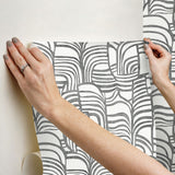 Featherwork Black & White by Nikki Chu Premium Peel + Stick Wallpaper – York Wallcoverings PSW1656RL