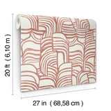 Featherwork Red by York Wallcoverings Nikki Chu Premium Peel and Stick Non Woven Washable Modern Bohemian Abstract Wallpaper - PSW1657RL