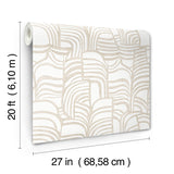Featherwork Linen Premium Peel and Stick Non Woven Bohemian Modern Wallpaper by York Wallcoverings Nikki Chu Collection - PSW1658RL