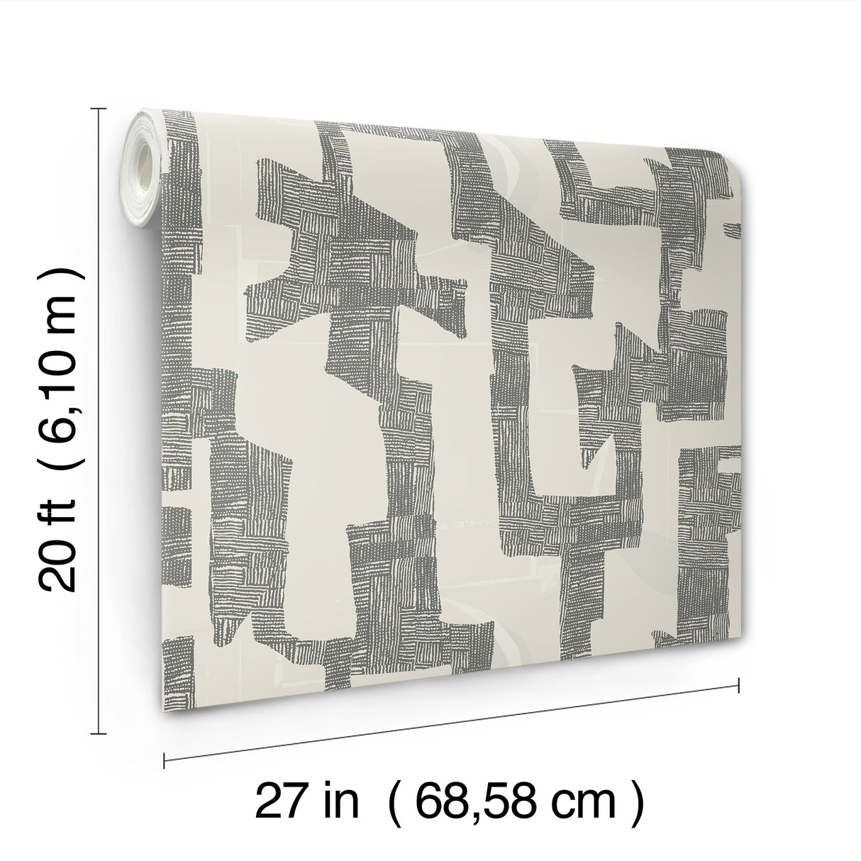 Tribe Black & Taupe by Nikki Chu Premium Peel + Stick Wallpaper- York Wallcoverings PSW1669RL