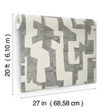 Tribe Black & Taupe by Nikki Chu Premium Peel + Stick Wallpaper- York Wallcoverings PSW1669RL