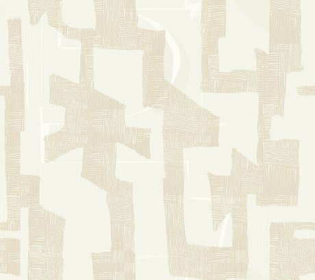 Tribe Caramel Cream Premium Peel and Stick Wallpaper by York Wallcoverings PSW1670RL