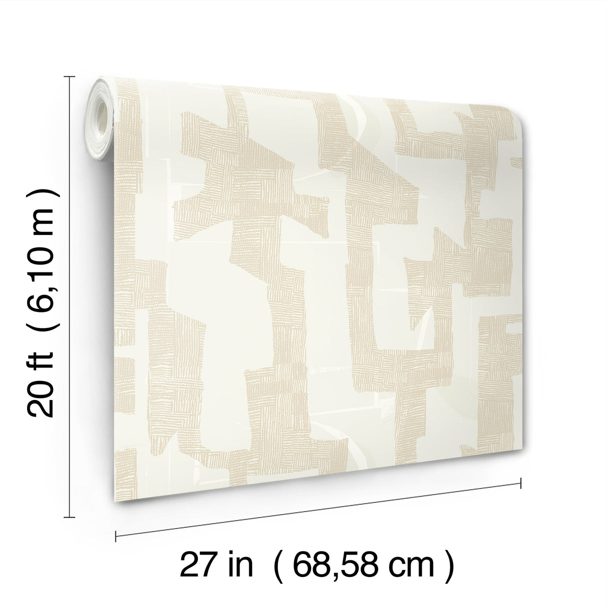 Tribe Caramel Cream by York Wallcoverings Nikki Chu Premium Peel and Stick Non Woven Geometric Modern Wallpaper Roll 27in x 20ft - PSW1670RL