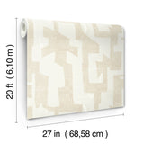 Tribe Caramel Cream by York Wallcoverings Nikki Chu Premium Peel and Stick Non Woven Geometric Modern Wallpaper Roll 27in x 20ft - PSW1670RL
