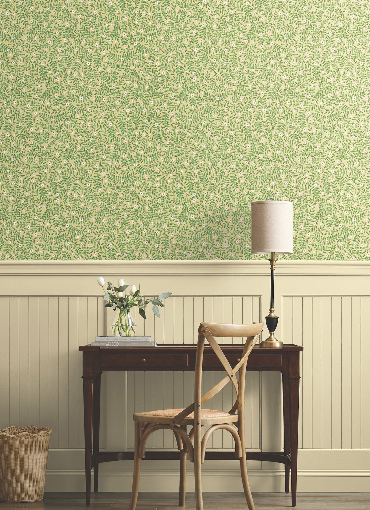 Elodie Gold by Rifle Paper Co. Petite Floral Premium Peel & Stick Wallpaper – York Wallcoverings PSW1671RL