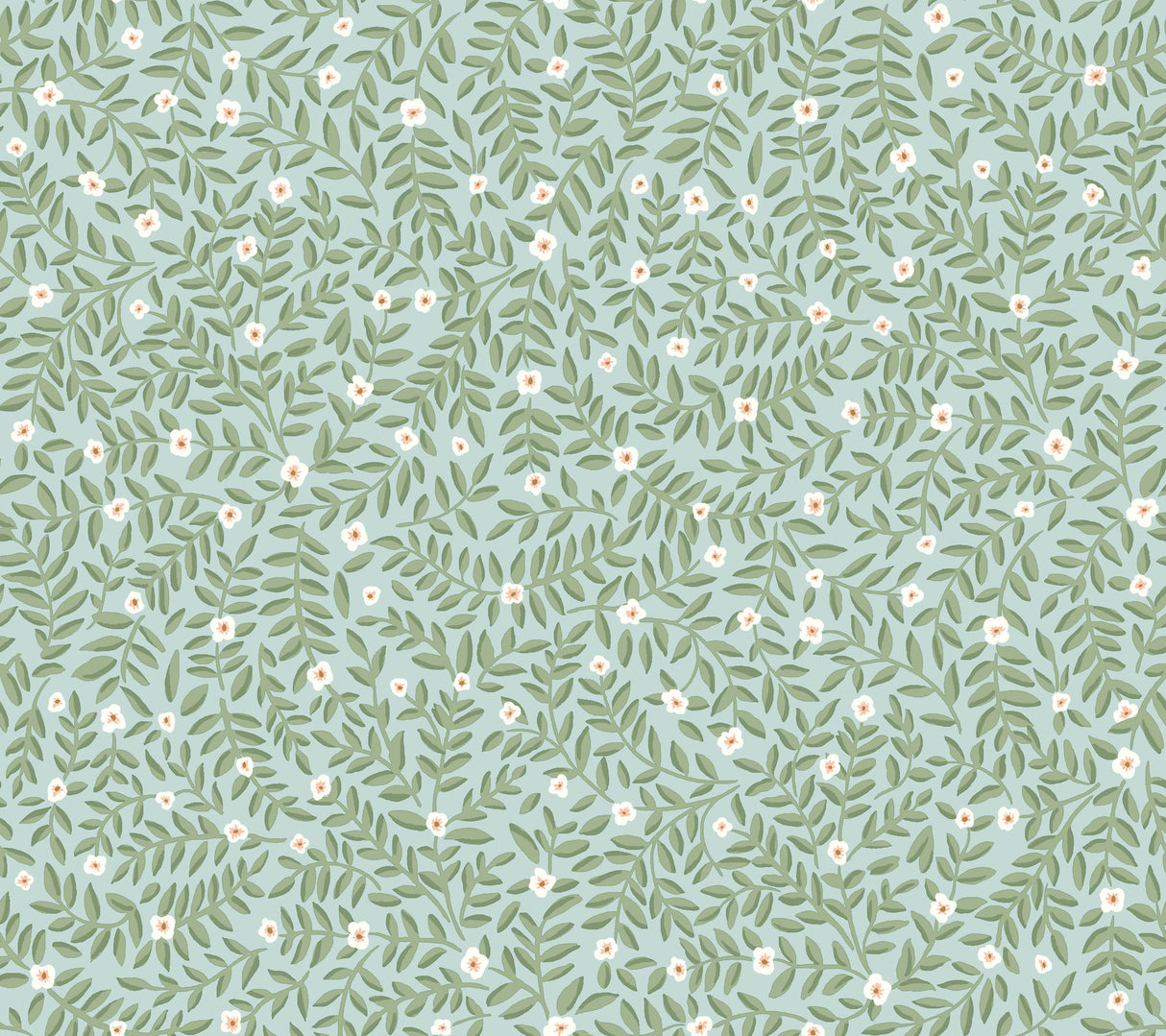 Elodie Light Blue Petite Floral Premium Peel & Stick Wallpaper roll, 27 in x 20 ft, by Rifle Paper Co. for York