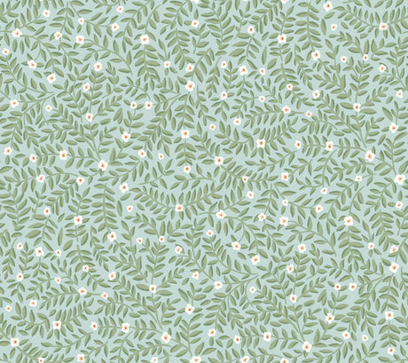 Elodie Light Blue Petite Floral Premium Peel & Stick Wallpaper roll, 27 in x 20 ft, by Rifle Paper Co. for York