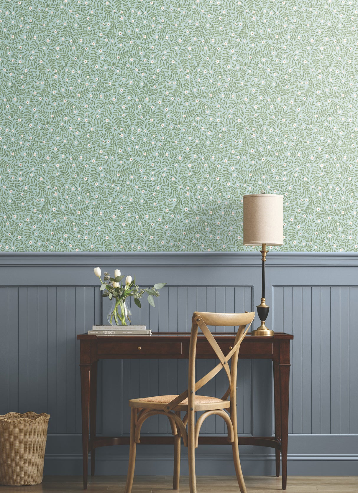 Elodie Light Blue by Rifle Paper Co. Petite Floral Premium Peel & Stick Wallpaper – York Wallcoverings PSW1672RL