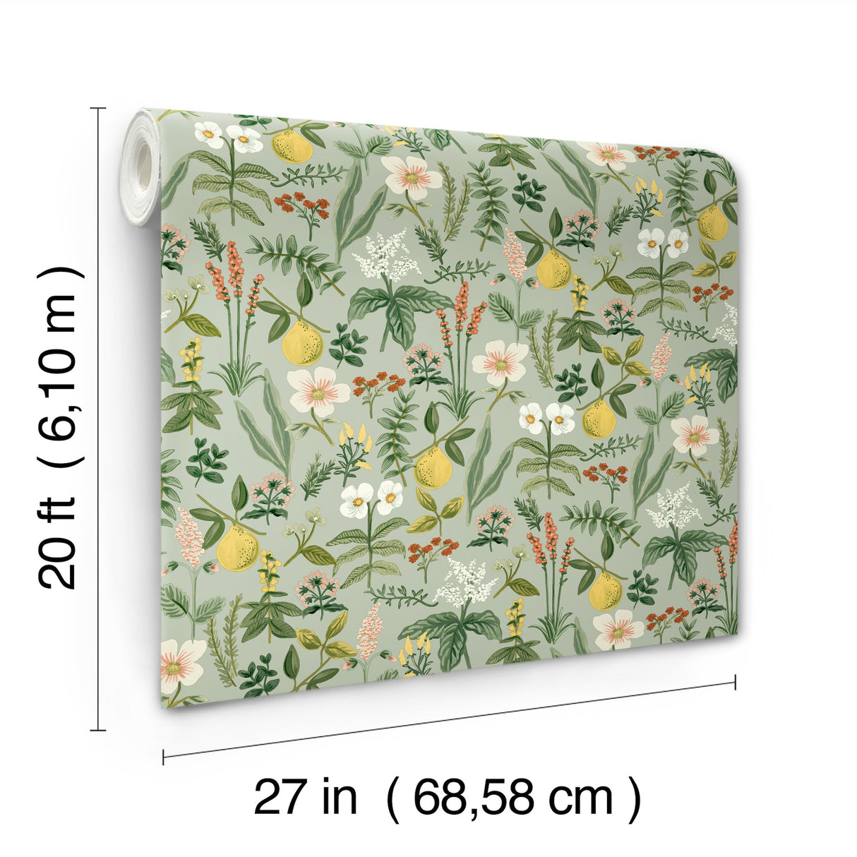 Herb Garden Sage by Rifle Paper Co. Botanical Premium Peel & Stick Wallpaper – York Wallcoverings PSW1675RL